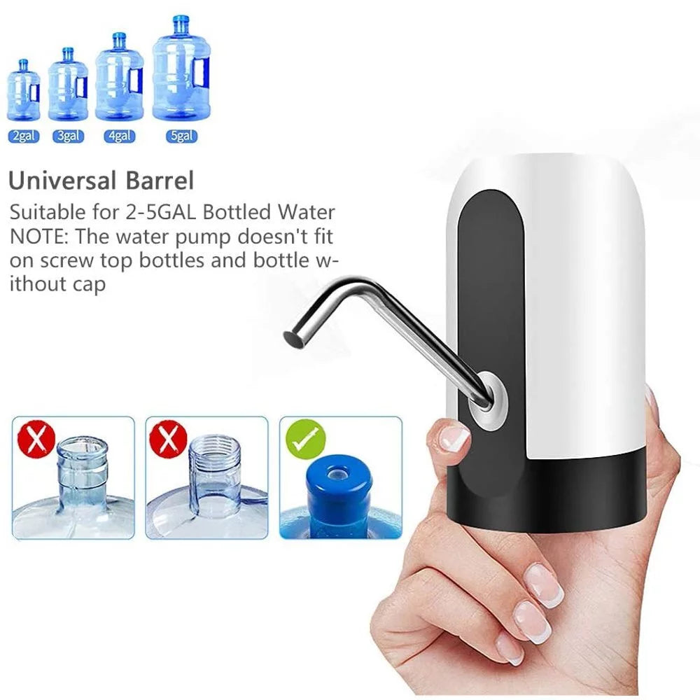 5 Gallon Water Dispenser Water Bottle Pump for 5 Gallon USB Charging Automatic Water Dispenser Portable Electric Water Dispenser for 5 Gallon Bottle