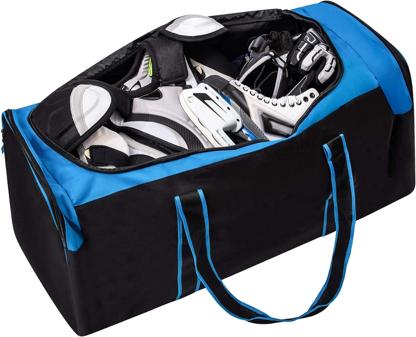 Heavy Duty Multi Pocket Large Sports Gym Equipment 3-Pocket Travel Duffel Bag (36 Inch, Blue)