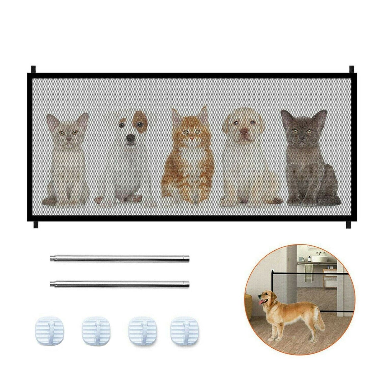 Pet Dog Fence Gate Safeguard Safety Enclosure Dog Fences Dog Gate the Ingenious Mesh Magic Pet Gate Pet Supplies