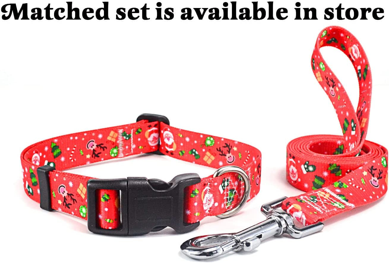 Christmas Dog Collar - Premium Adjustable Dog Collar for Small Medium Large Dogs (Christmas, S)