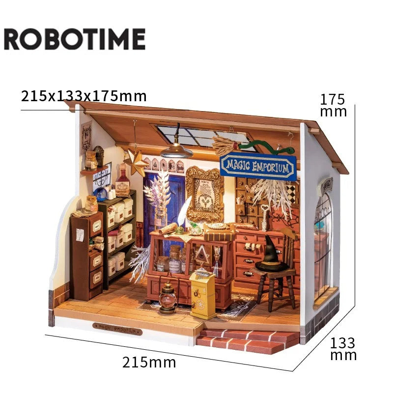 Robotime DIY Doll House With Furniture Children Green Miniature Dollhouse Wooden Kits Assemble Toy Xmas Brithday Gifts