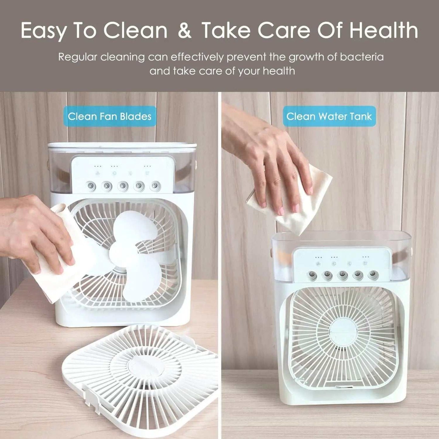 Portable Humidifier Fan Air Conditioner Household Small Air Cooler Hydrocooling Portable Air Adjustment for Office 3 Speed Fan