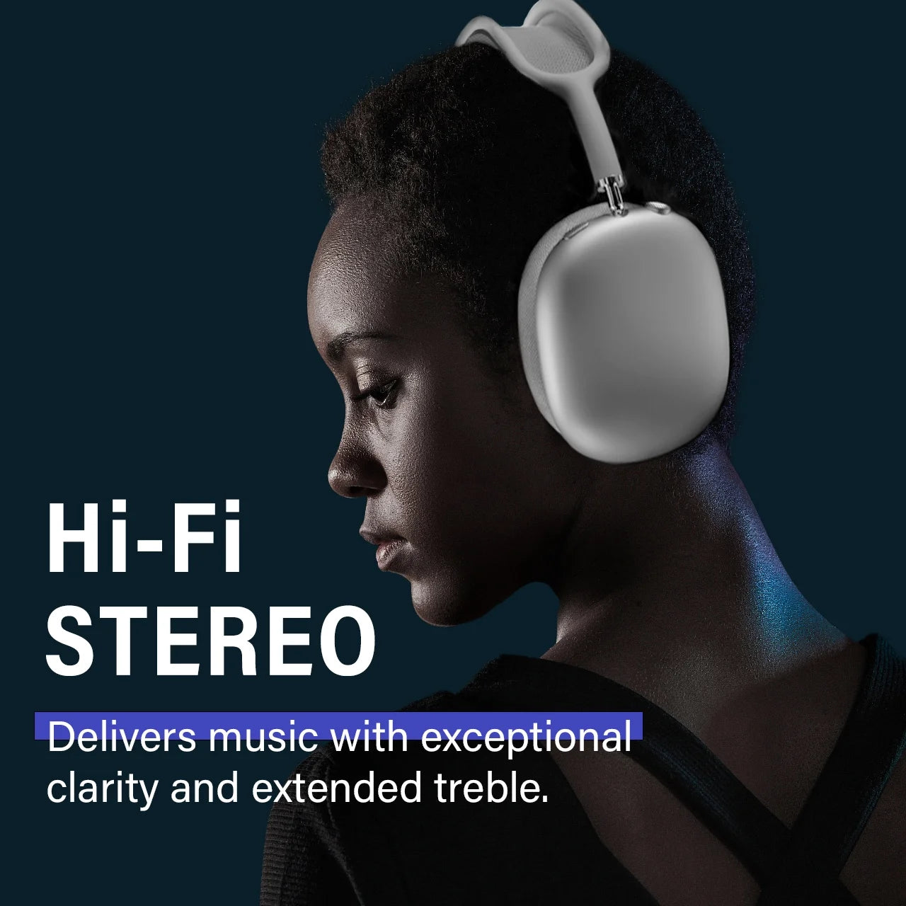 Pro Wireless Headphones Bluetooth Active Noise Canceling over Ear Headphones with Microphones Hifi Audio for Ios/Android-Space Gray