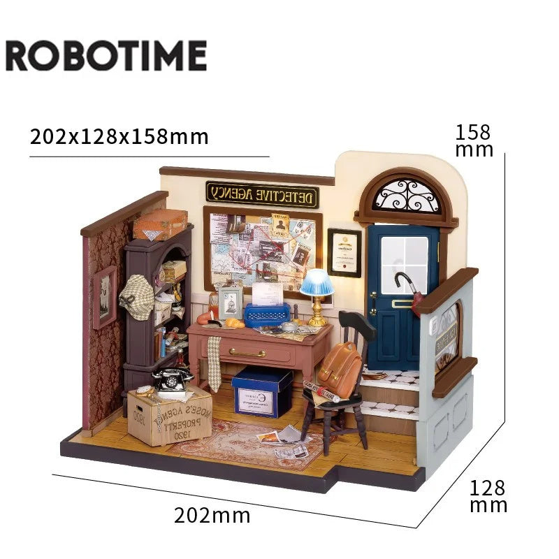 Robotime DIY Doll House With Furniture Children Green Miniature Dollhouse Wooden Kits Assemble Toy Xmas Brithday Gifts