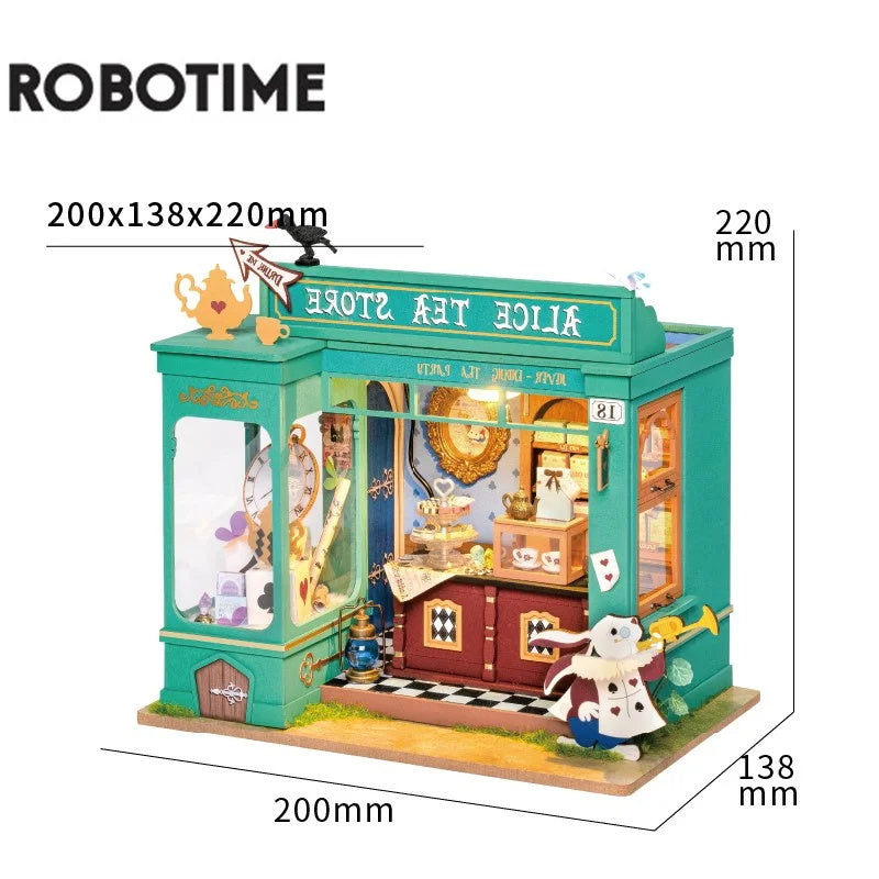 Robotime DIY Doll House With Furniture Children Green Miniature Dollhouse Wooden Kits Assemble Toy Xmas Brithday Gifts