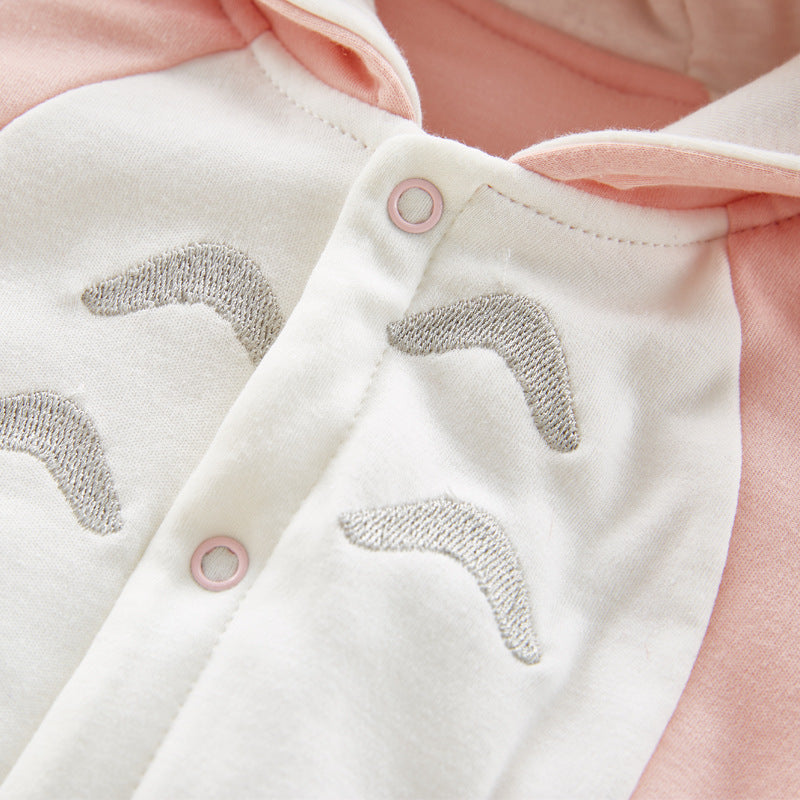 Discover The New Thickened Chinchilla Hooded Cotton Baby Romper, A Cozy Padded Onesie Perfect for Newborns to Wear While Climbing and Exploring.