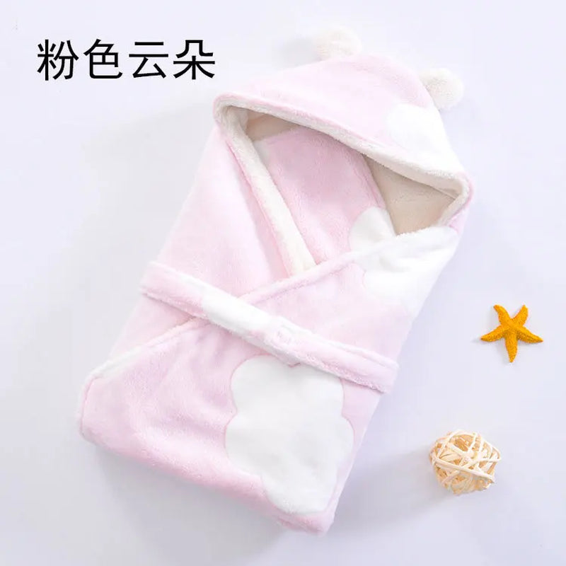 Winter Warm Baby Boys Girls Blanket Wrap Double Layer Fleece Baby Swaddle for Newborns Baby Boys Girls Bedding Blanket Kids