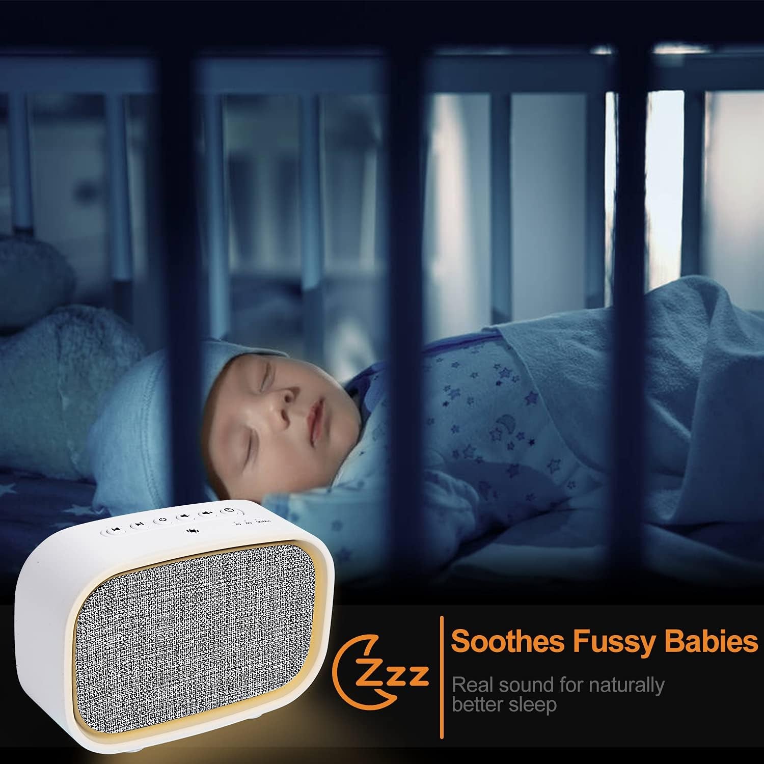 White Noise Sleeping Machine /Professional Alpha Brainwave Musics for Baby &Pregnant Woman&Adults, with Warm Color Night Light ,10 Professional Sounds & Auto-Off Timer. (Black, Small), White,Black