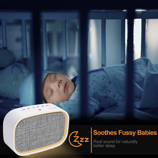 White Noise Sleeping Machine /Professional Alpha Brainwave Musics for Baby &Pregnant Woman&Adults, with Warm Color Night Light ,10 Professional Sounds & Auto-Off Timer. (Black, Small), White,Black