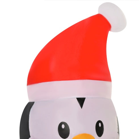 HOMCOM 6ft Christmas Inflatables Outdoor Decorations Penguin Wearing Christmas Sweater, Blow-Up Yard Christmas Decor With LED Lights Display