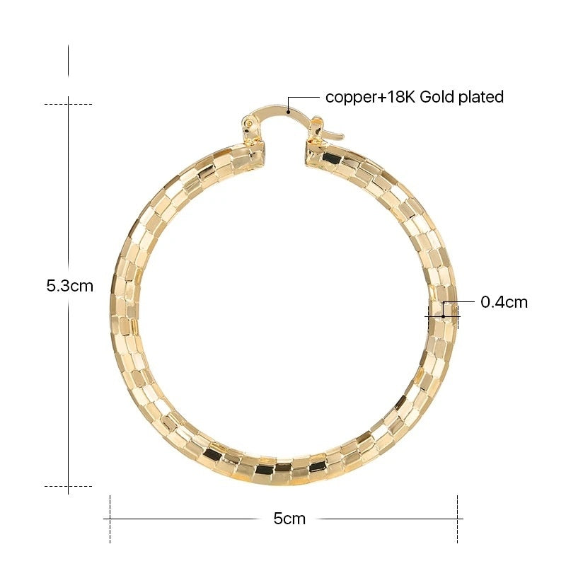 European And American Minimal Art Design Circle Shape Electroplating 18K Gold