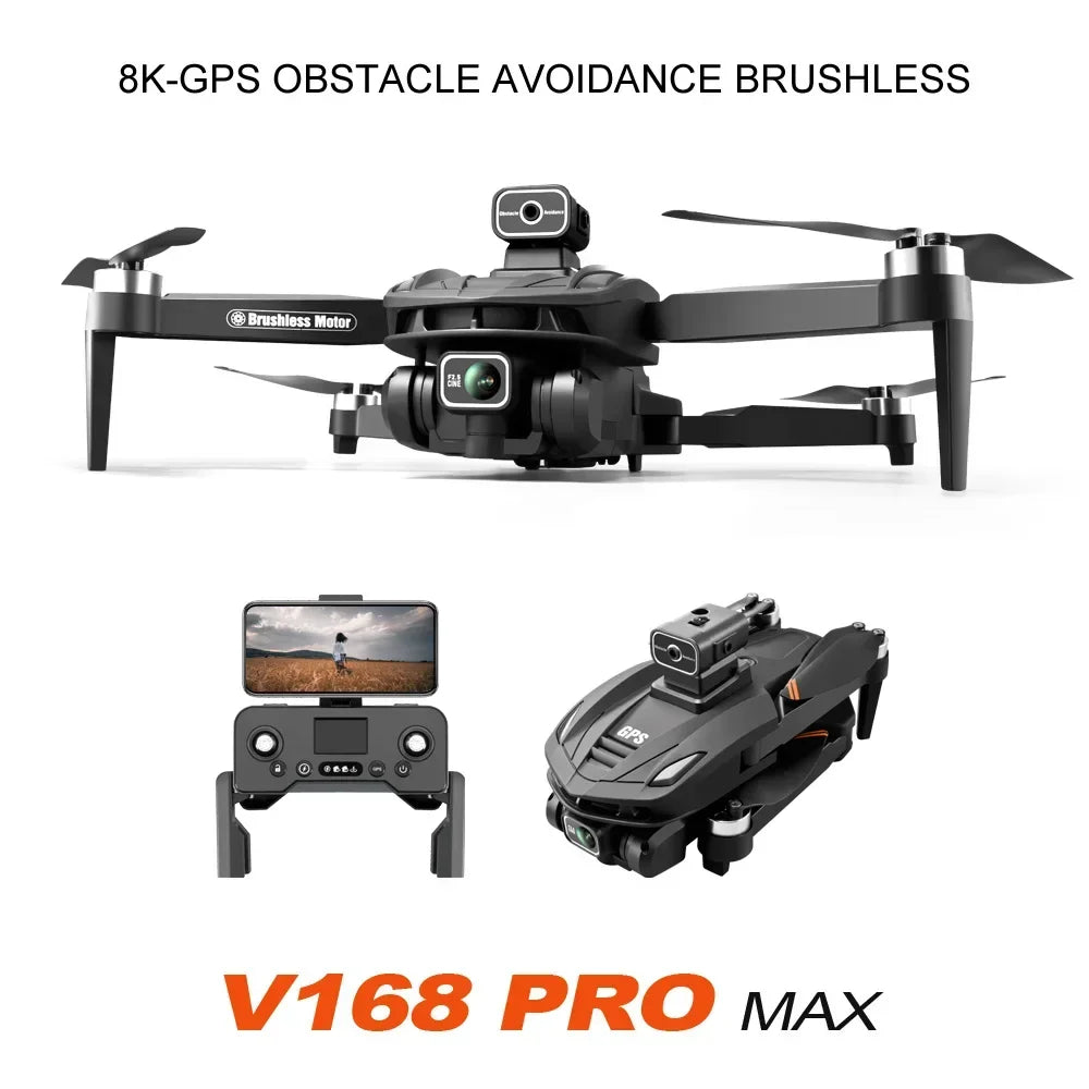 For Xiaomi V168 Drone 8K 5G GPS Professional HD Aerial Photography Dual-Camera Omnidirectional Obstacle Avoidance Drone Original