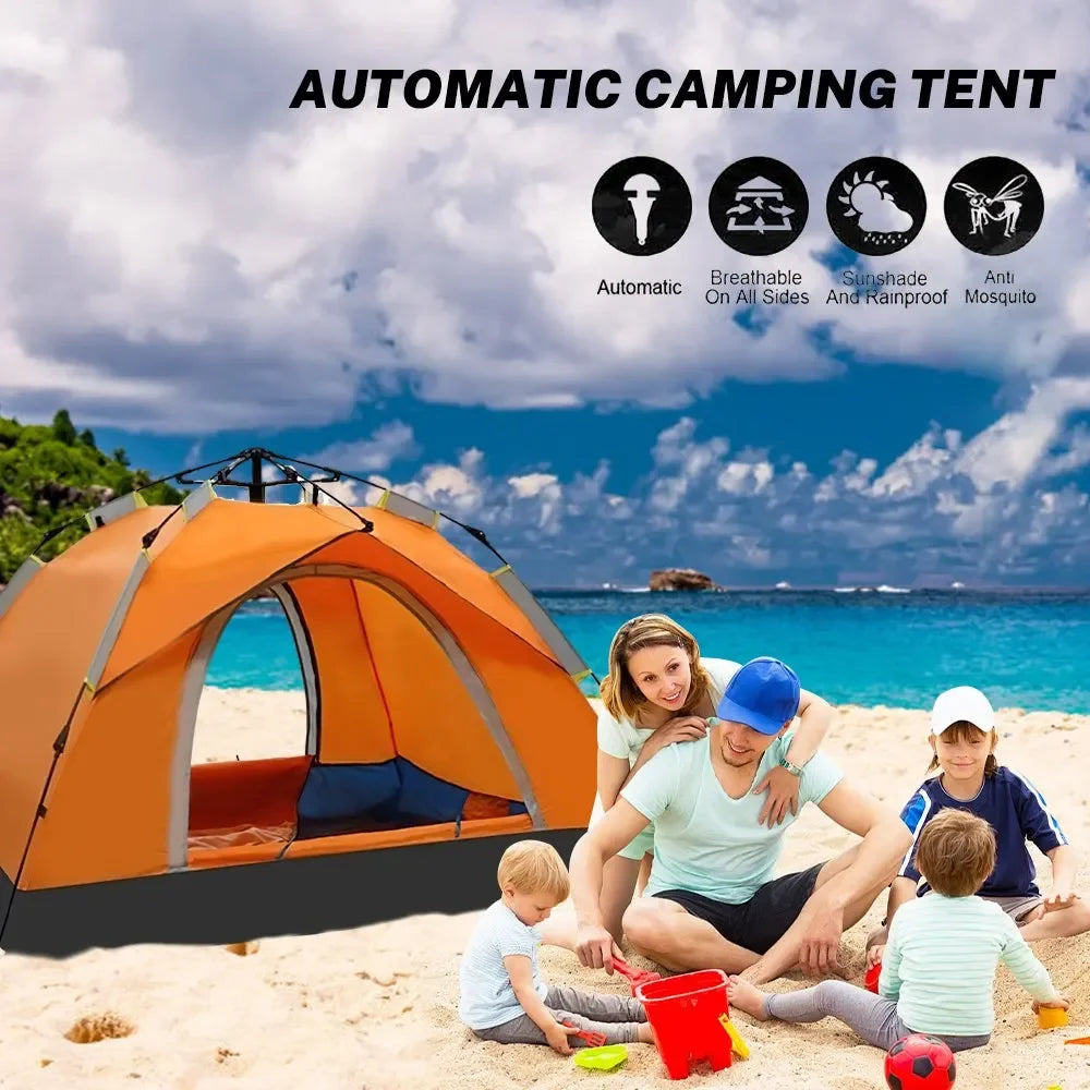 Outdoor Camping Fully Automatic Portable Folding Camping Tent 2-3 Person Beach Tent Quick Opening Two Person Camping Set