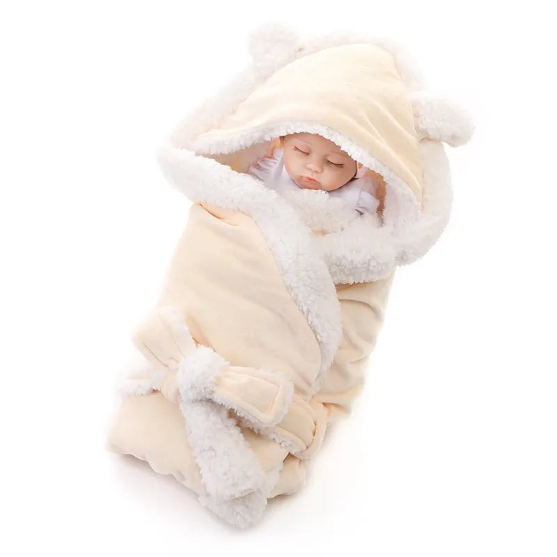 Winter Warm Baby Boys Girls Blanket Wrap Double Layer Fleece Baby Swaddle for Newborns Baby Boys Girls Bedding Blanket Kids