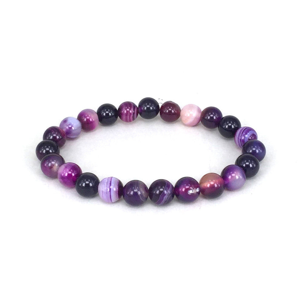 Bracelet En Pierre Naturelle Violet Pour Femme