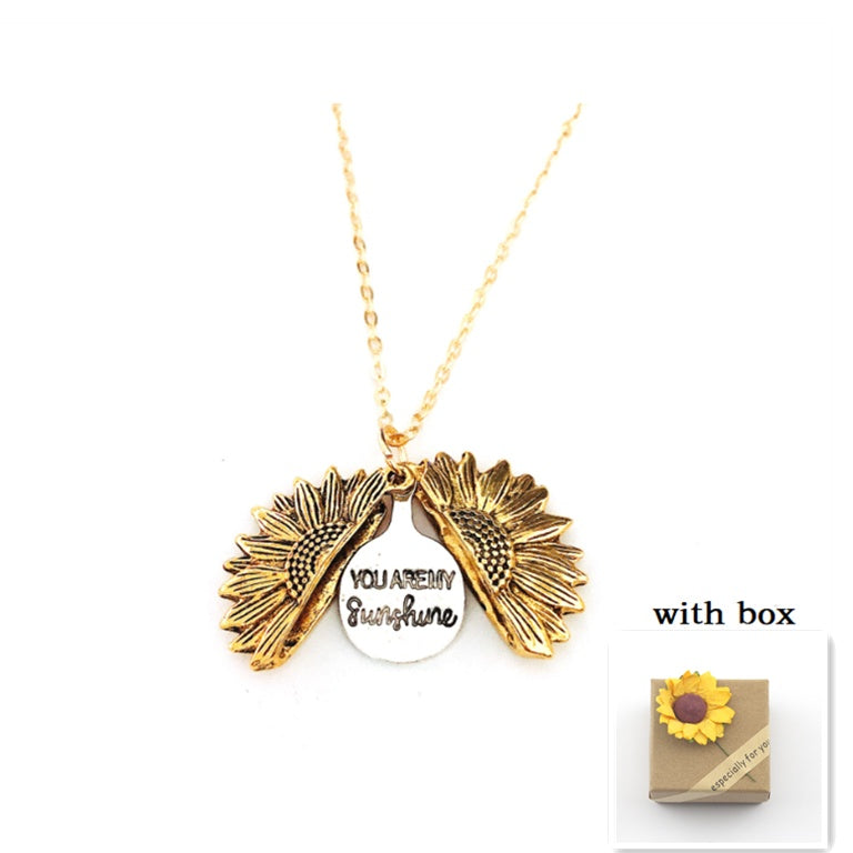 Sunflower Double Lettering Necklace