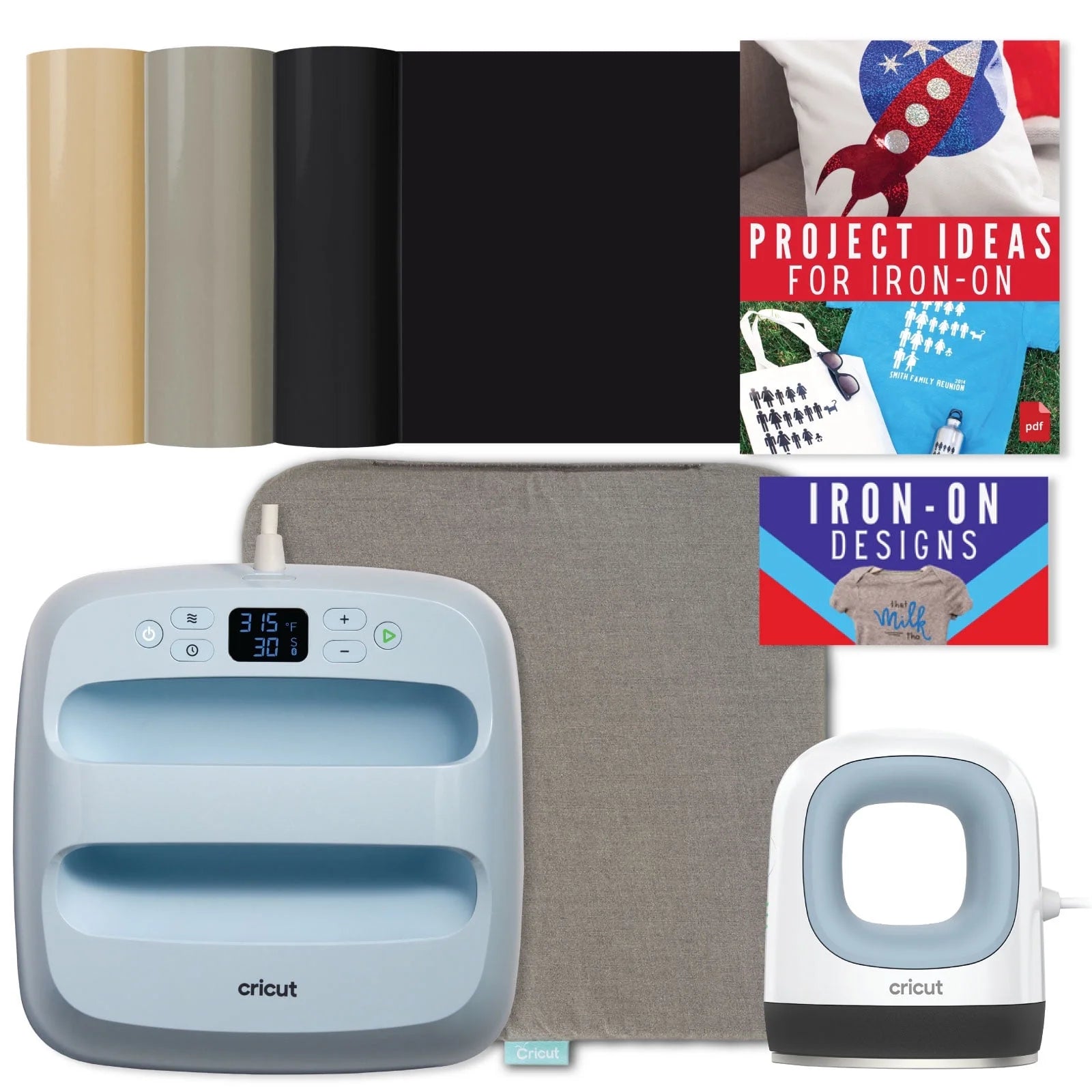 Easy Press 3 9X9 - Blue Heat Press Machine with Mug Press Infusible Ink, Coasters, Infusible Pens and Easy Press 20X16 Heat Mat