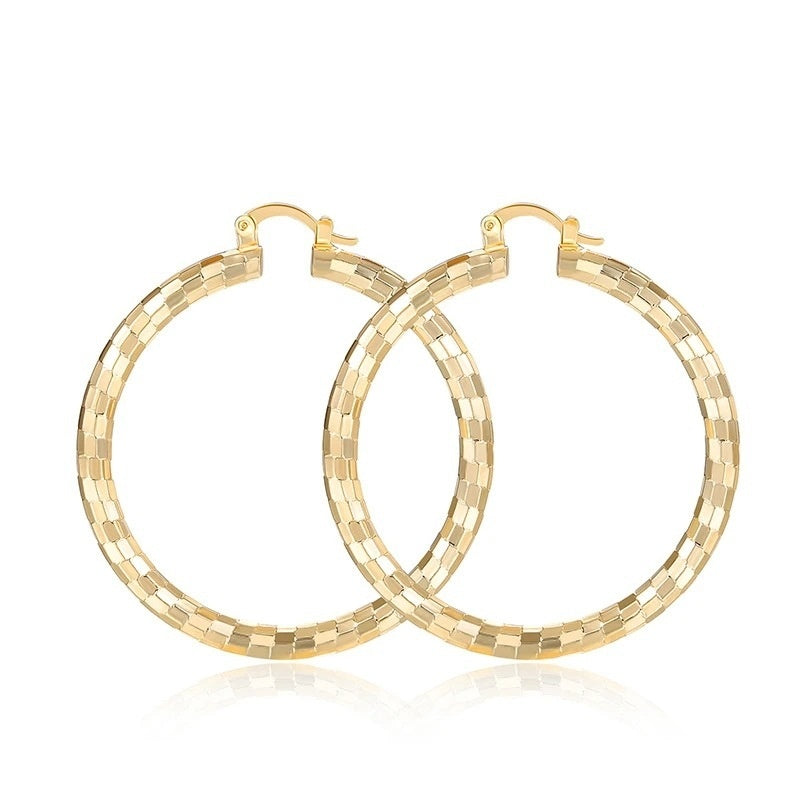 European And American Minimal Art Design Circle Shape Electroplating 18K Gold