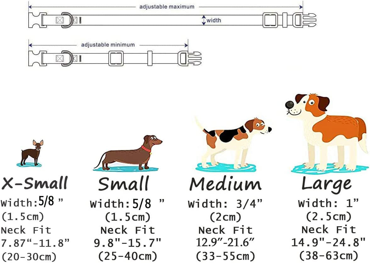 Christmas Dog Collar - Premium Adjustable Dog Collar for Small Medium Large Dogs (Christmas, S)