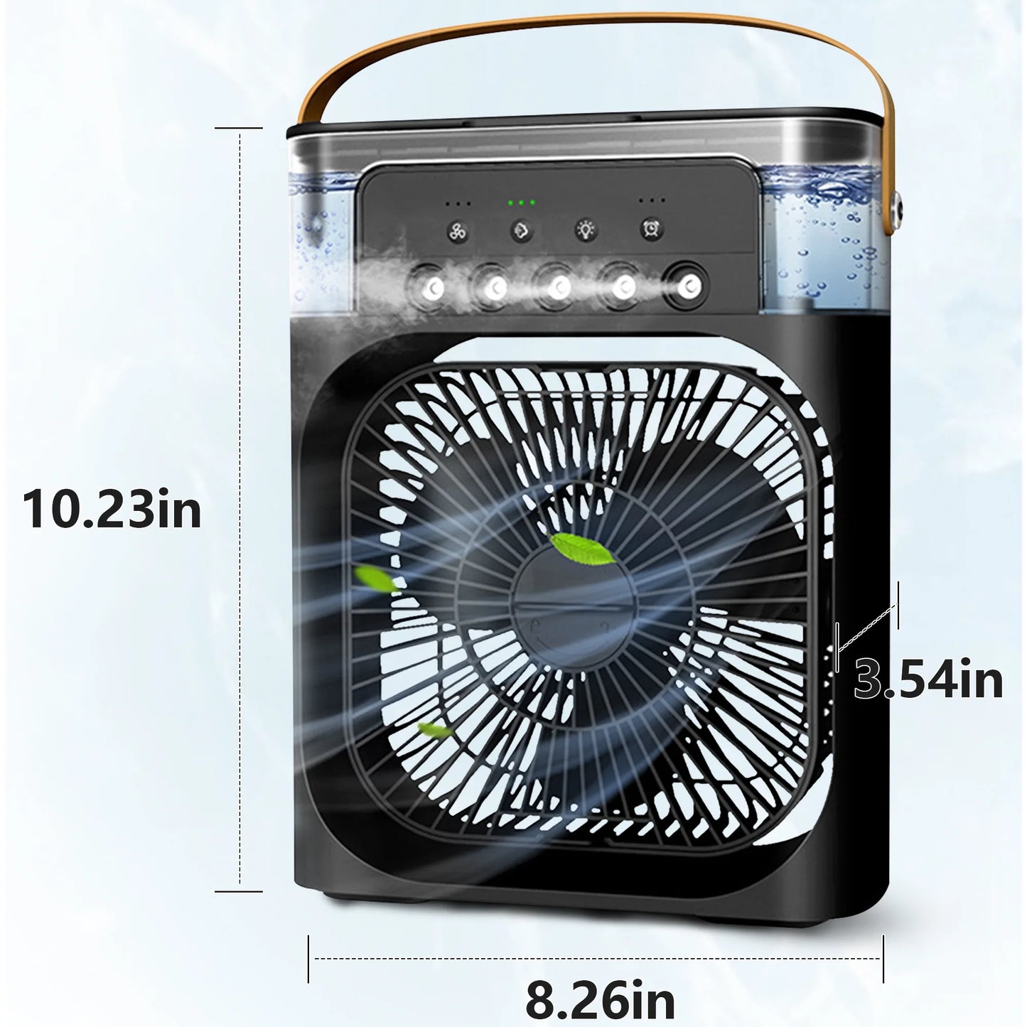 Portable Air Conditioner,  3-IN-1 Personal Air Cooler, 3 Speeds, 7-Color Night Light, USB Powered Small Cooling Fan, Mini Evaporative Air Cooler for Room Desk Car, Black