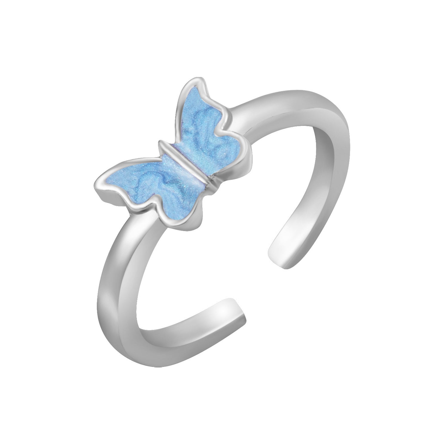 Hot Selling Creative Personality Butterfly 2-Piece Set Ins Same Punk Style Couple Ring