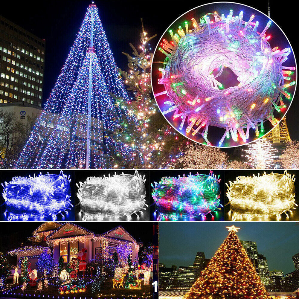 10M-50M LED Fairy String Light Waterproof Christmas Tree Outdoor Decor Wall Plug