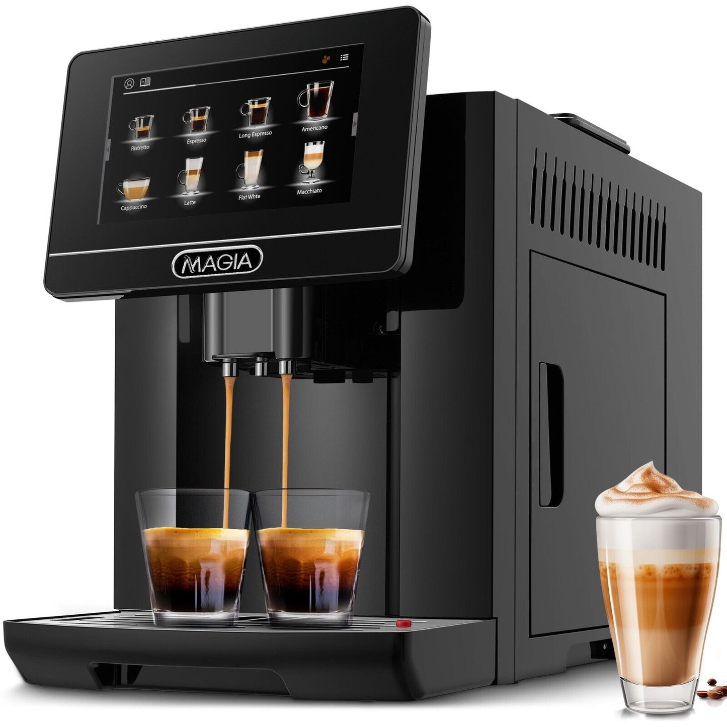 Fully Automatic Espresso Machine W Grinder 19 Customizable Coffee Options